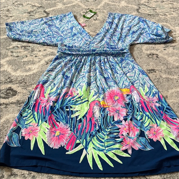 Lilly Pulitzer Parigi Dress in Bennett Blue Let’s Mango Engineered Dress - Picture 8 of 8